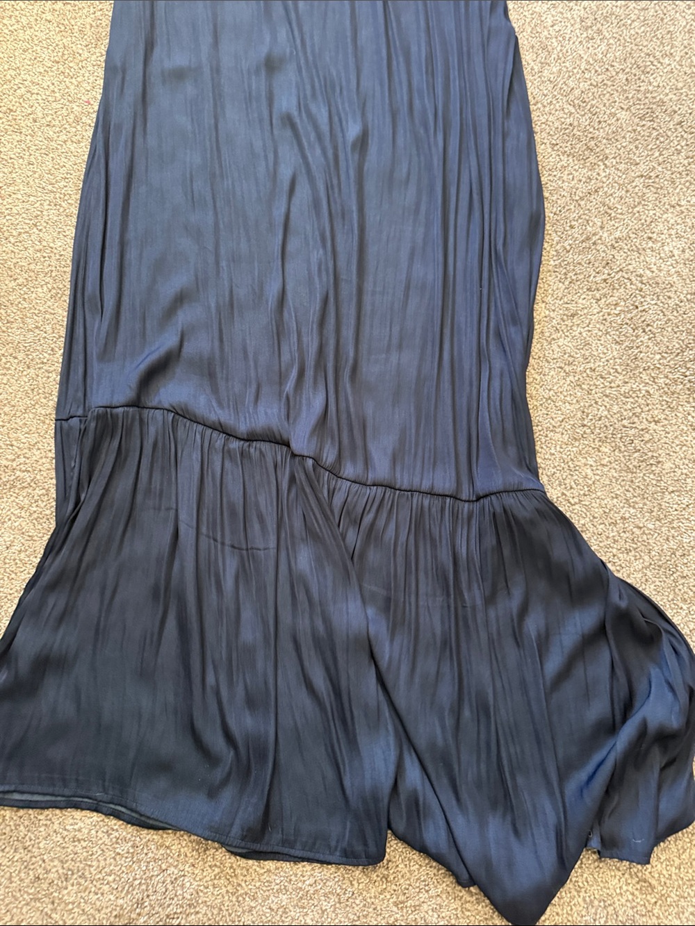 Women’s One-Shoulder Navy Maxi dress with Tie shoulder - Picture 5 of 8